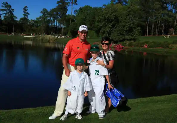 Lee Westwood with ex-wife and children 